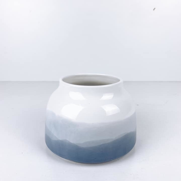 Ваза кераміка білий/блакитний/синій VA-309