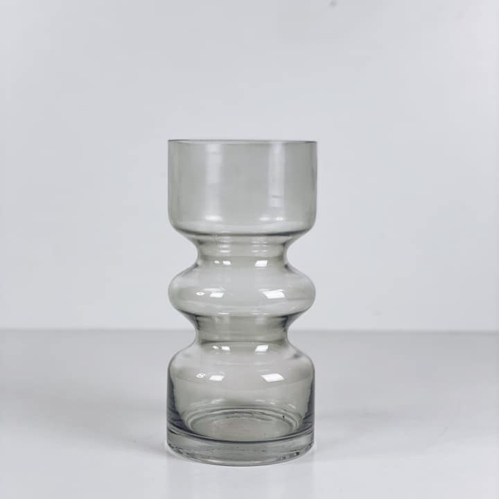 Ваза фігурна тонке скло сіре VA-304