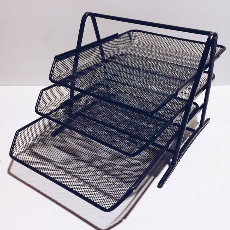 Лотки для документів чорний/білий метал