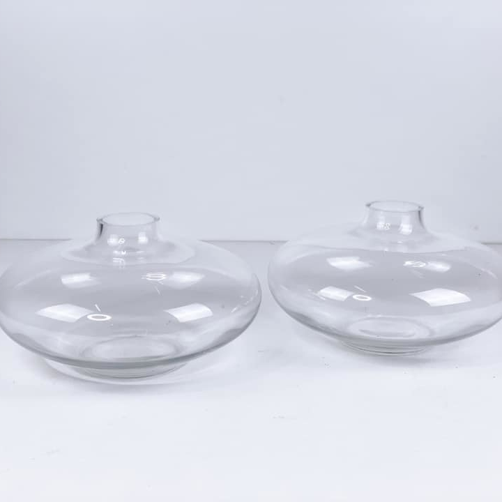 Ваза широка сплющена прозоре скло VA-289