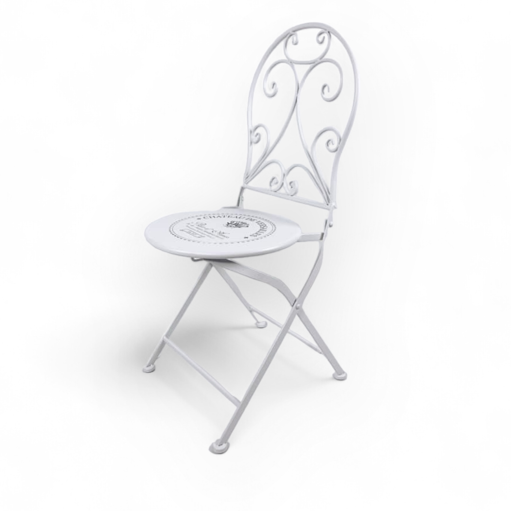 Стілець садовий розкладний білий метал ST-098