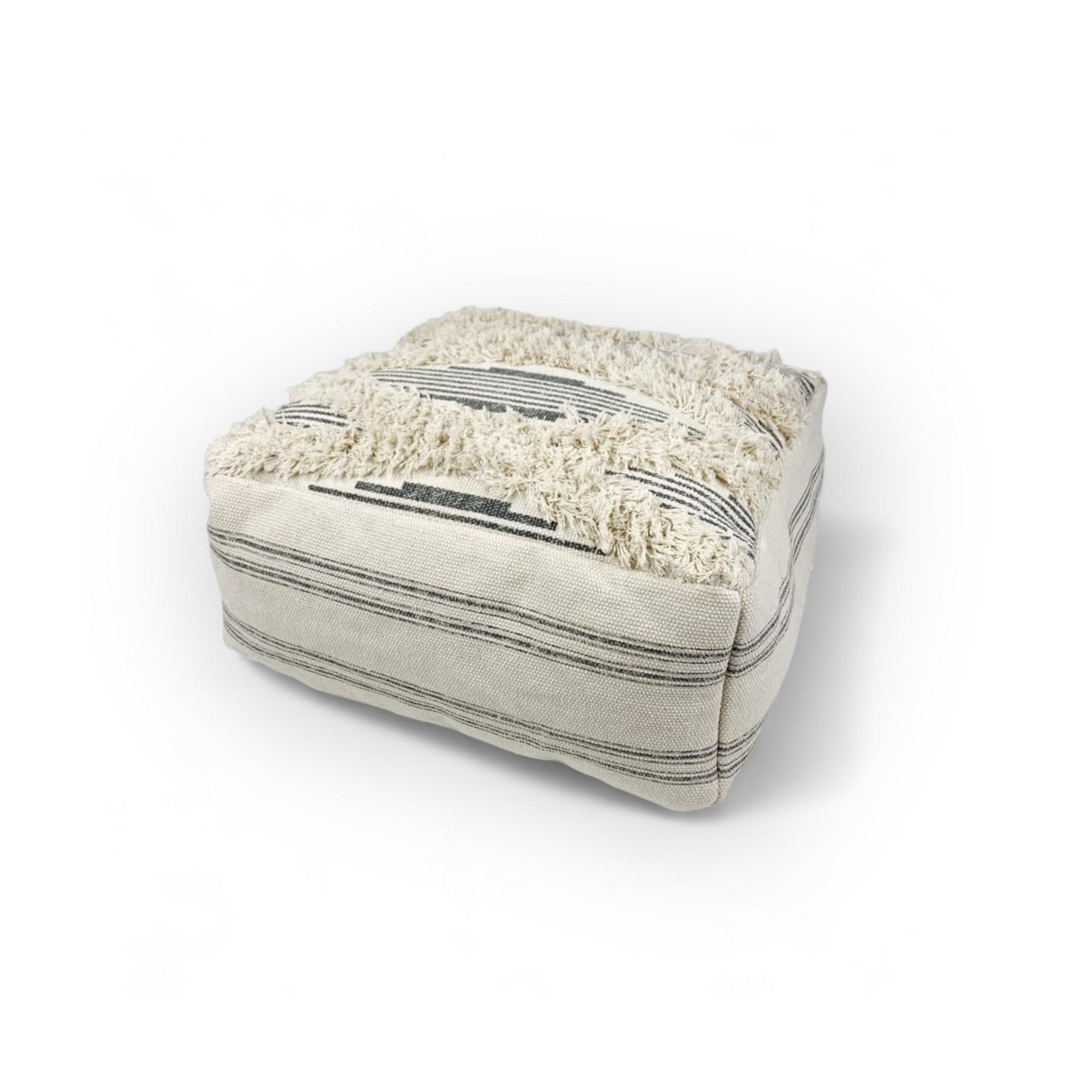 Пуф-подушка квадратний низький "берберський" беж PF-029