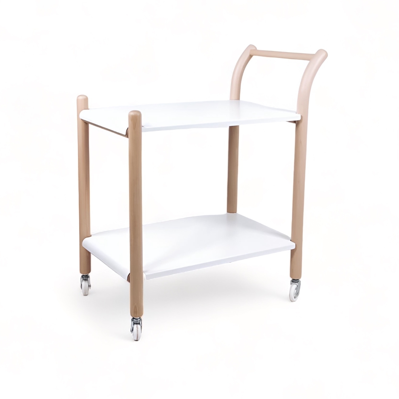 Столик-візок сервірувальний білий/дерево TB-913
