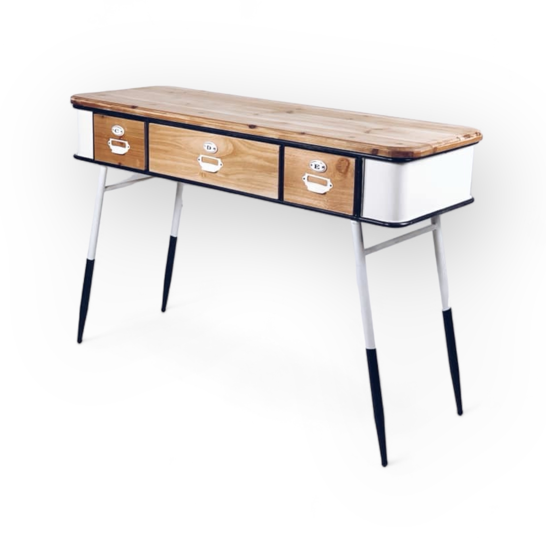 Стіл-консоль з шухлядками у ретро стилі метал/дерево TB-311