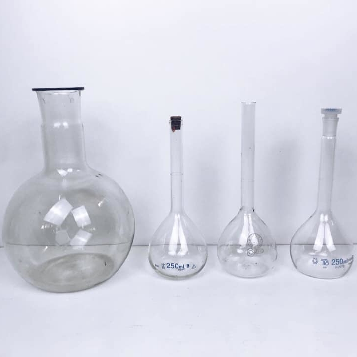 Колба лабораторна кругла мала/велика скло прозоре