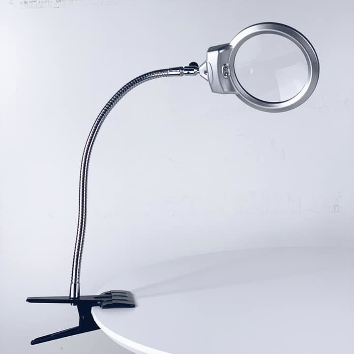 Лупа на гнучкій ніжці з прищепкою сільвер
