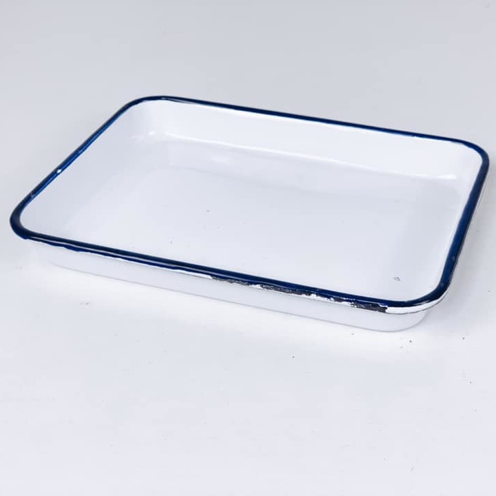 Лоток для мед.інструментів прямокутний білий емальований