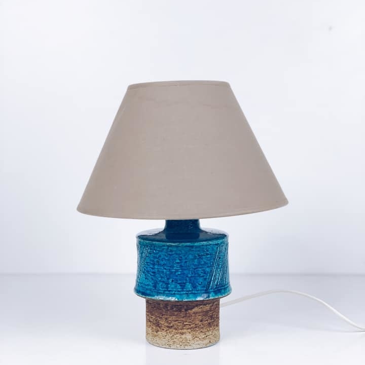 Лампа настільна вінтаж база кераміка блакитна LT-150
