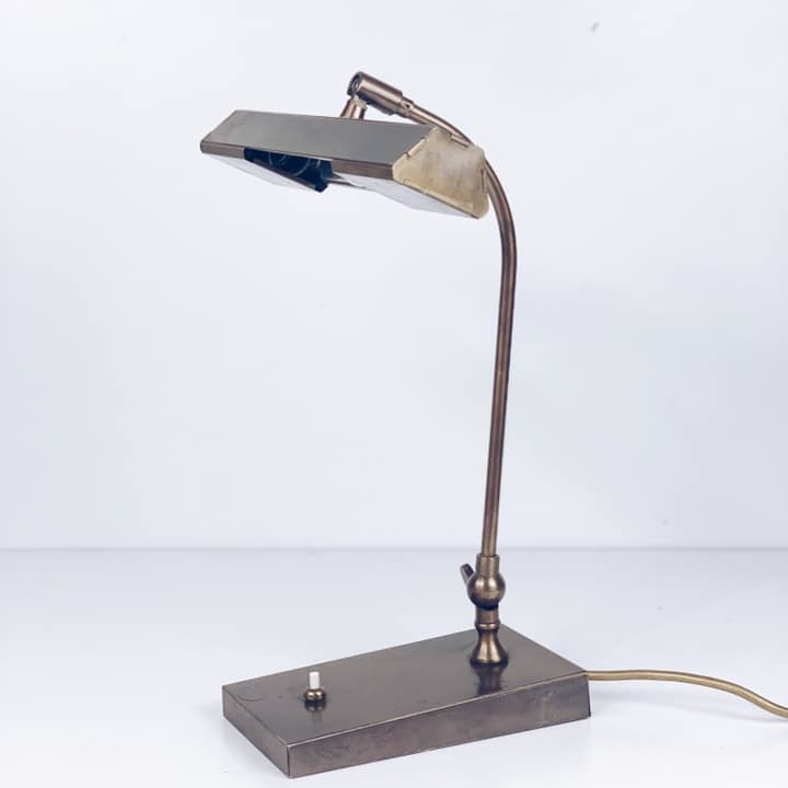 Лампа настільна кабінетна латунь/мармур вінтаж LT-153