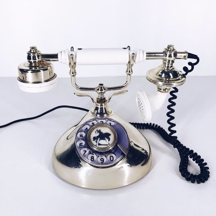 Телефон у ретро-стилі білий/золото PH-091