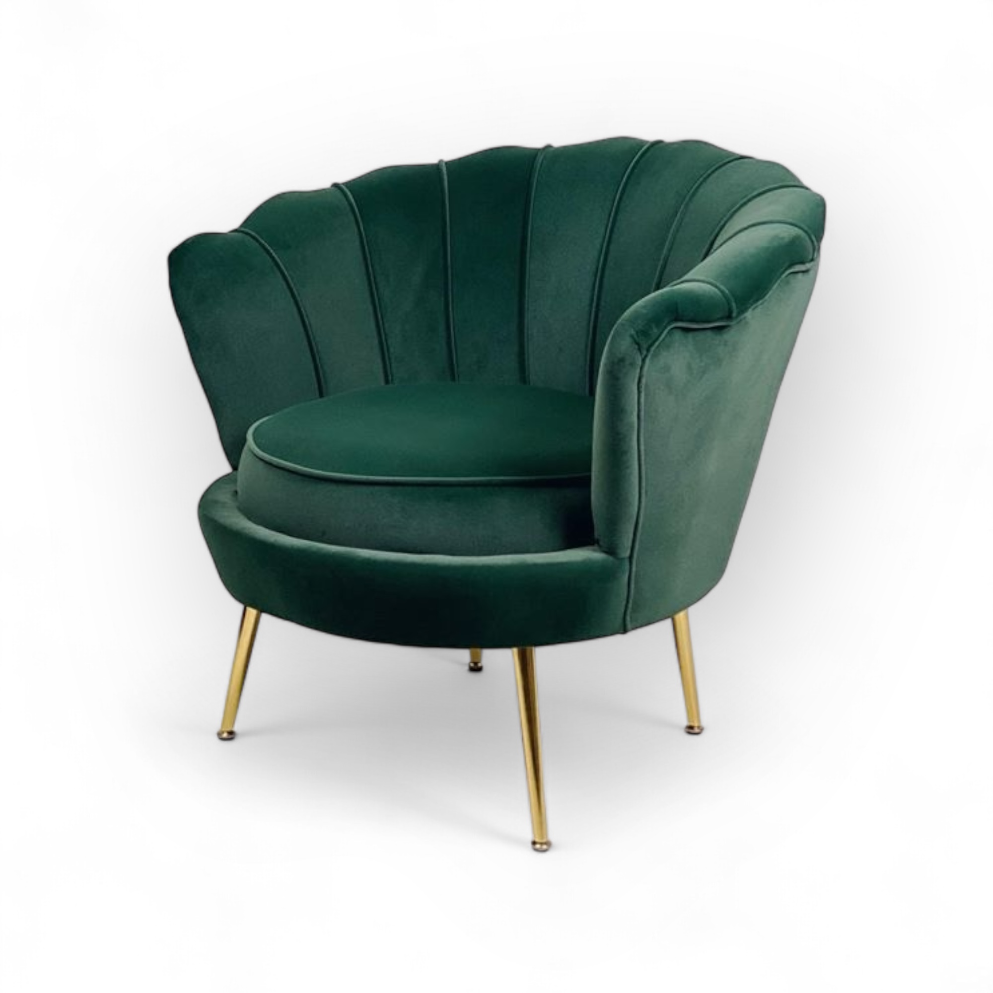 Крісло мушля зелений велюр CH-114