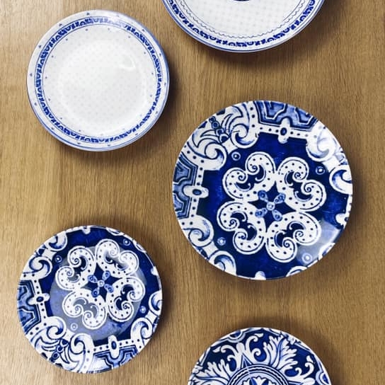 Тарілка обідня 21/27 кераміка синій візерунок азулежу