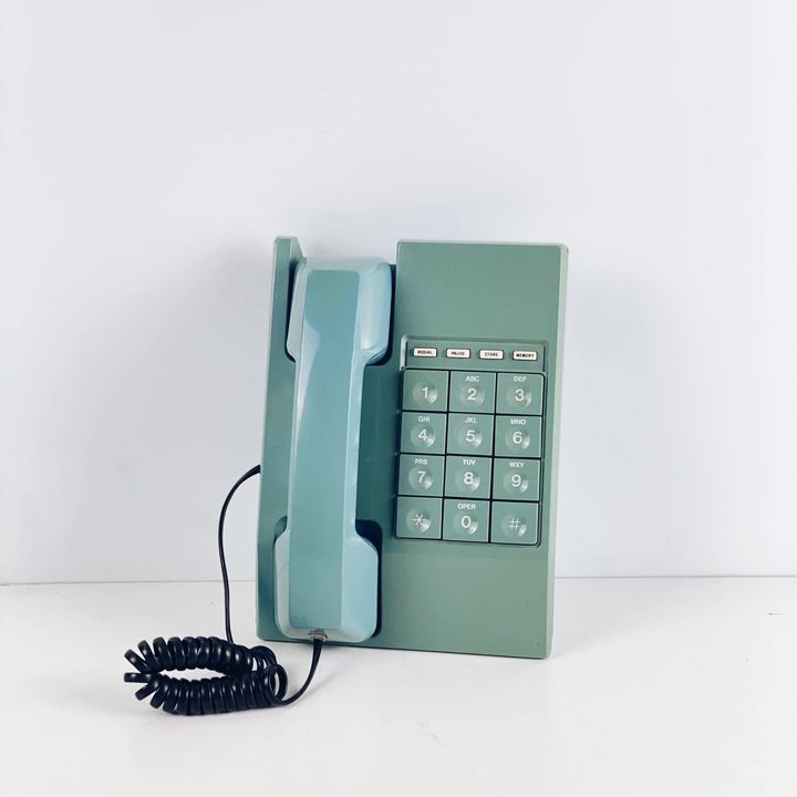 Телефон вінтаж кнопковий сіро-зелений PH-020