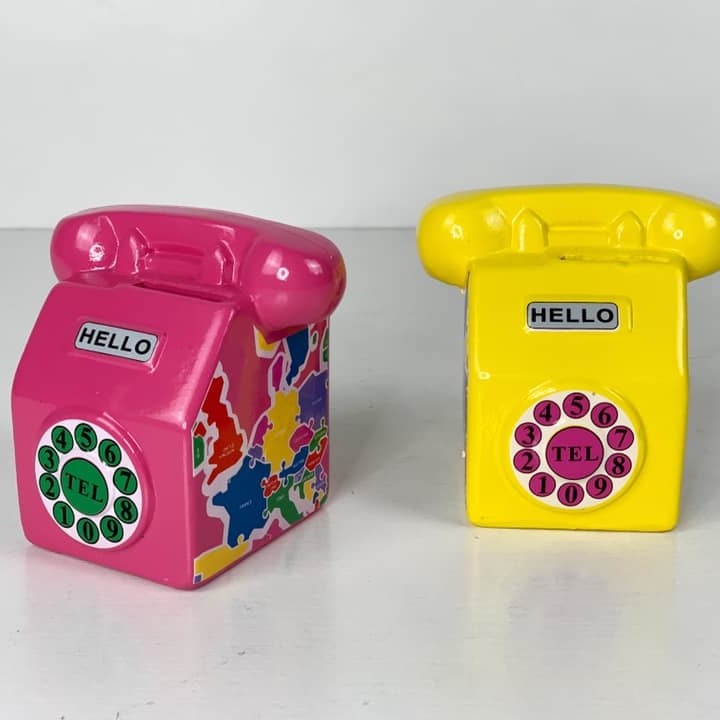 Скарбничка Телефон жовтий/рожевий