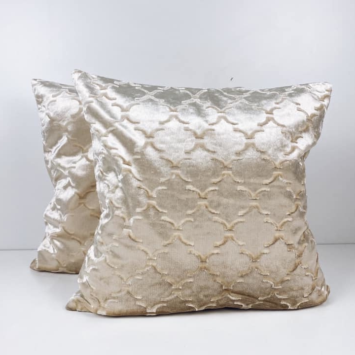 Подушка декоративна велюр шампань фактура ромби PW-320