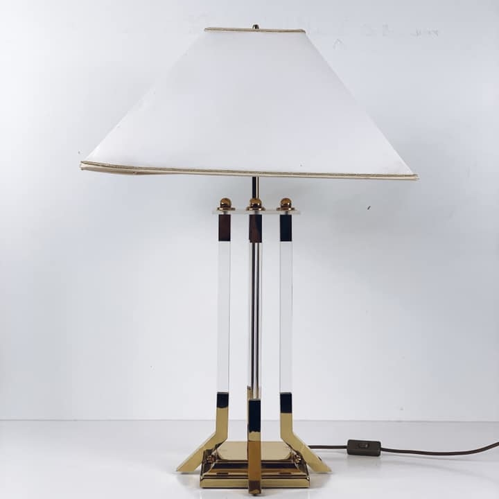 Лампа настільна вінтаж база метал/скло LT-159