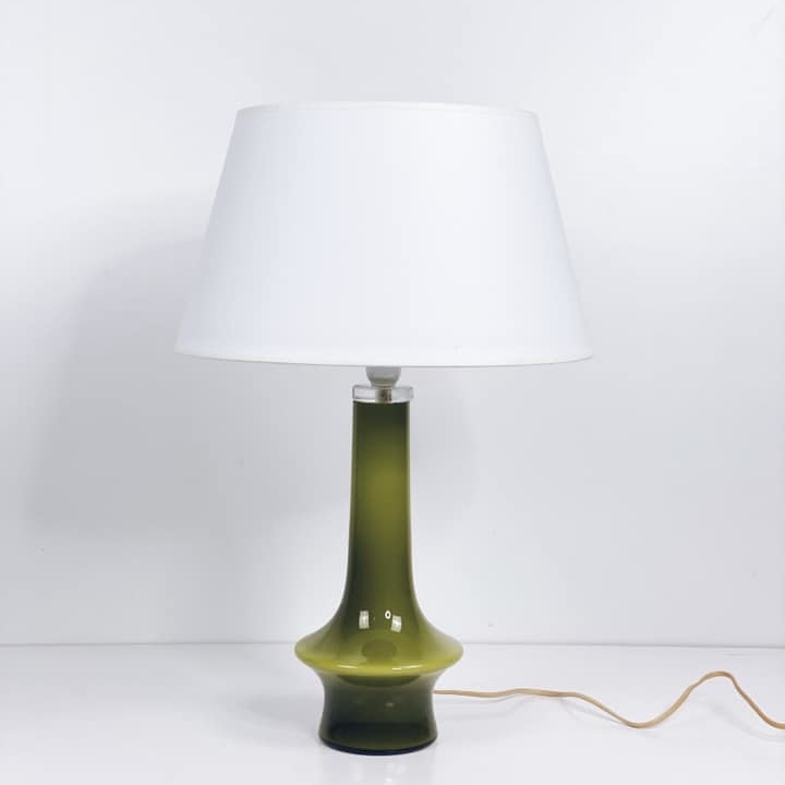Лампа настільна вінтаж база зелене скло LT-175