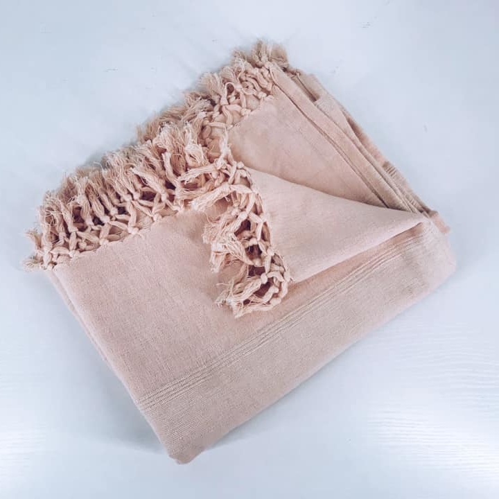 Плед-покривало бавовна блідо-рожевий WR-051