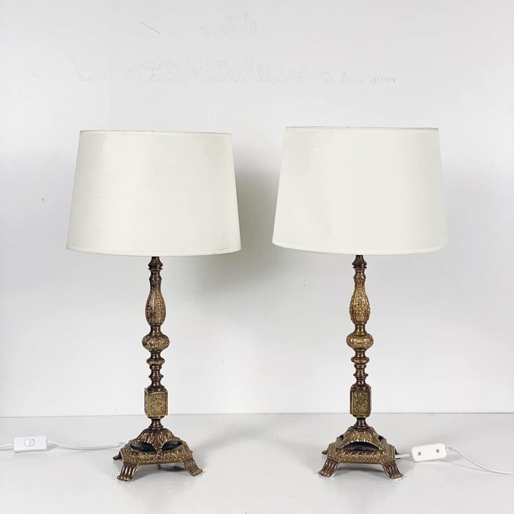 Лампа настільна вінтаж база фігурна бронза LT-183