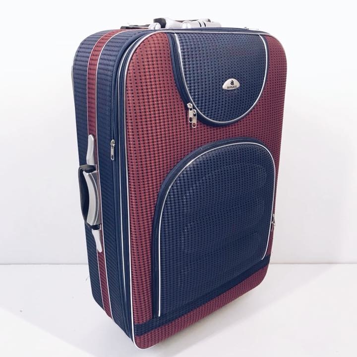 Валіза текстиль синій/червоний ML-023