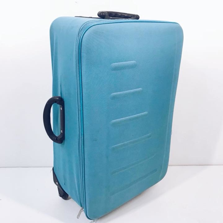 Валіза велика текстиль яскраво-блакитний ML-032