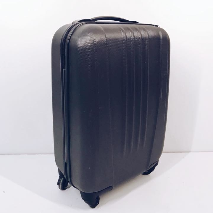 Валіза пластик чорно-коричневий ML-022