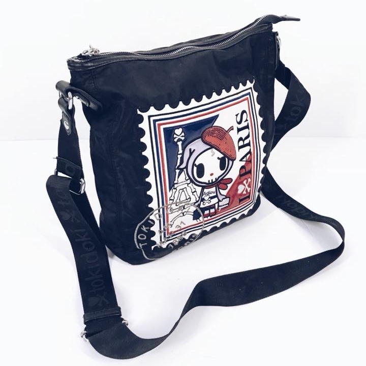 Сумка молодіжна чорна з принтом MB-035