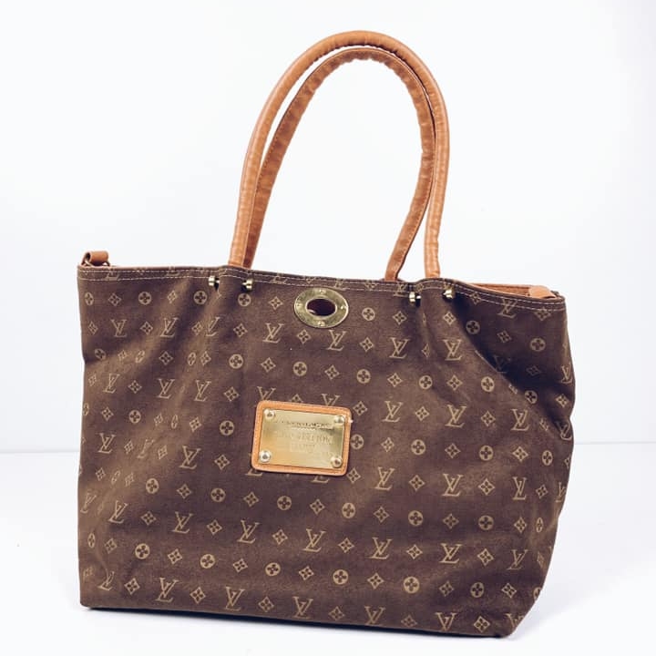 Сумка-шопер жіноча коричнева з монограмами MB-057