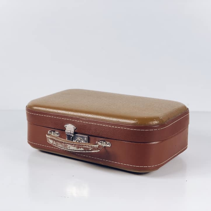 Валіза вінтаж мала коричнева шкіра VL-074