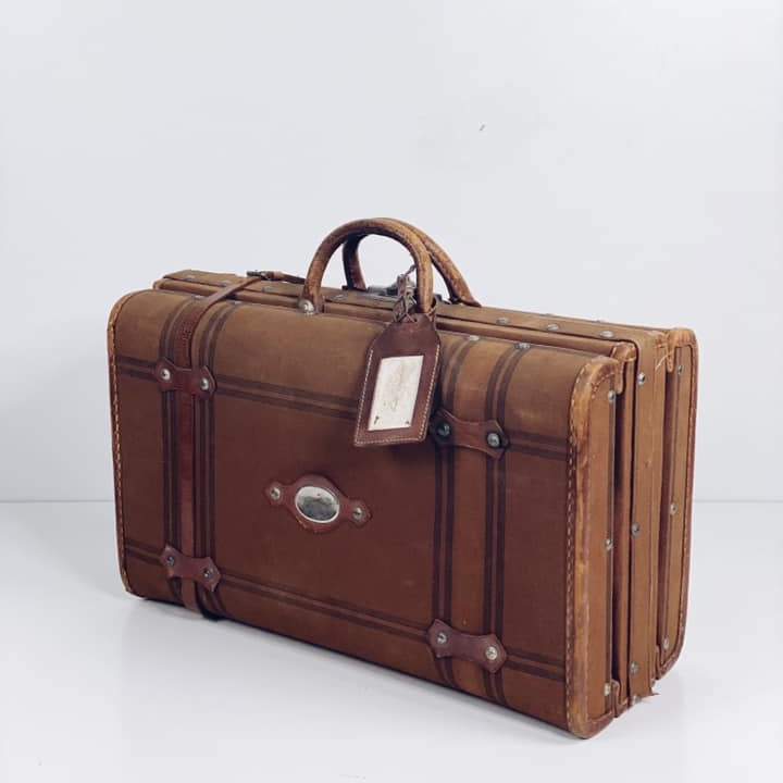 Валіза-саквояж вінтаж шкіра коричнева VL-075