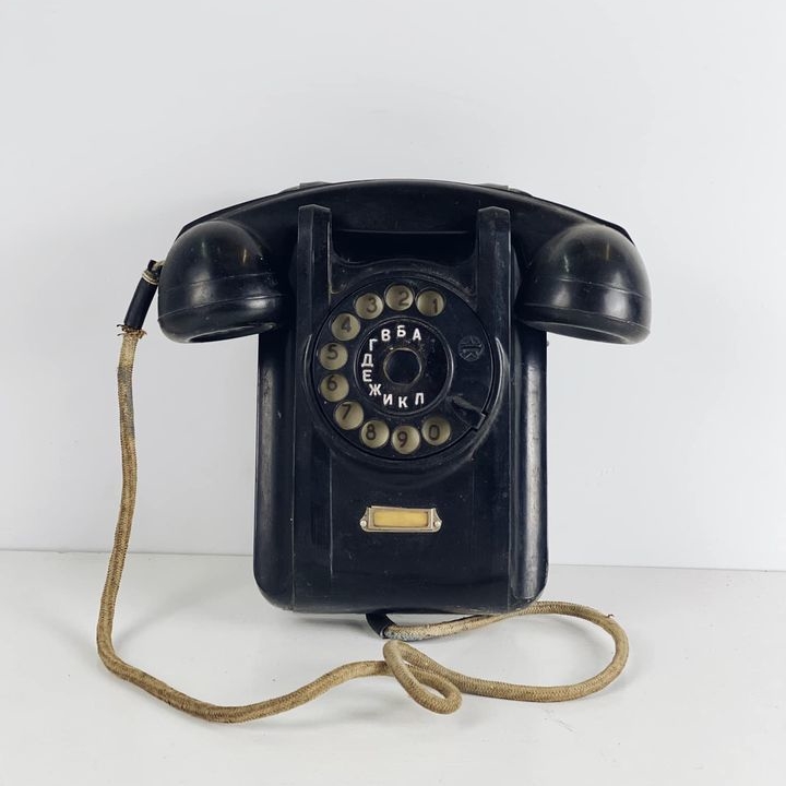 Телефон настінний чорний вінтаж PH-019