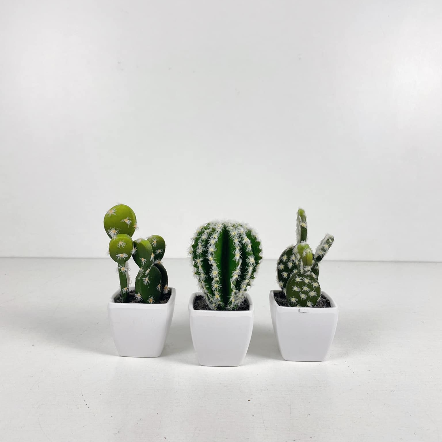 Кактус штучний малий у білому вазоні FW-119