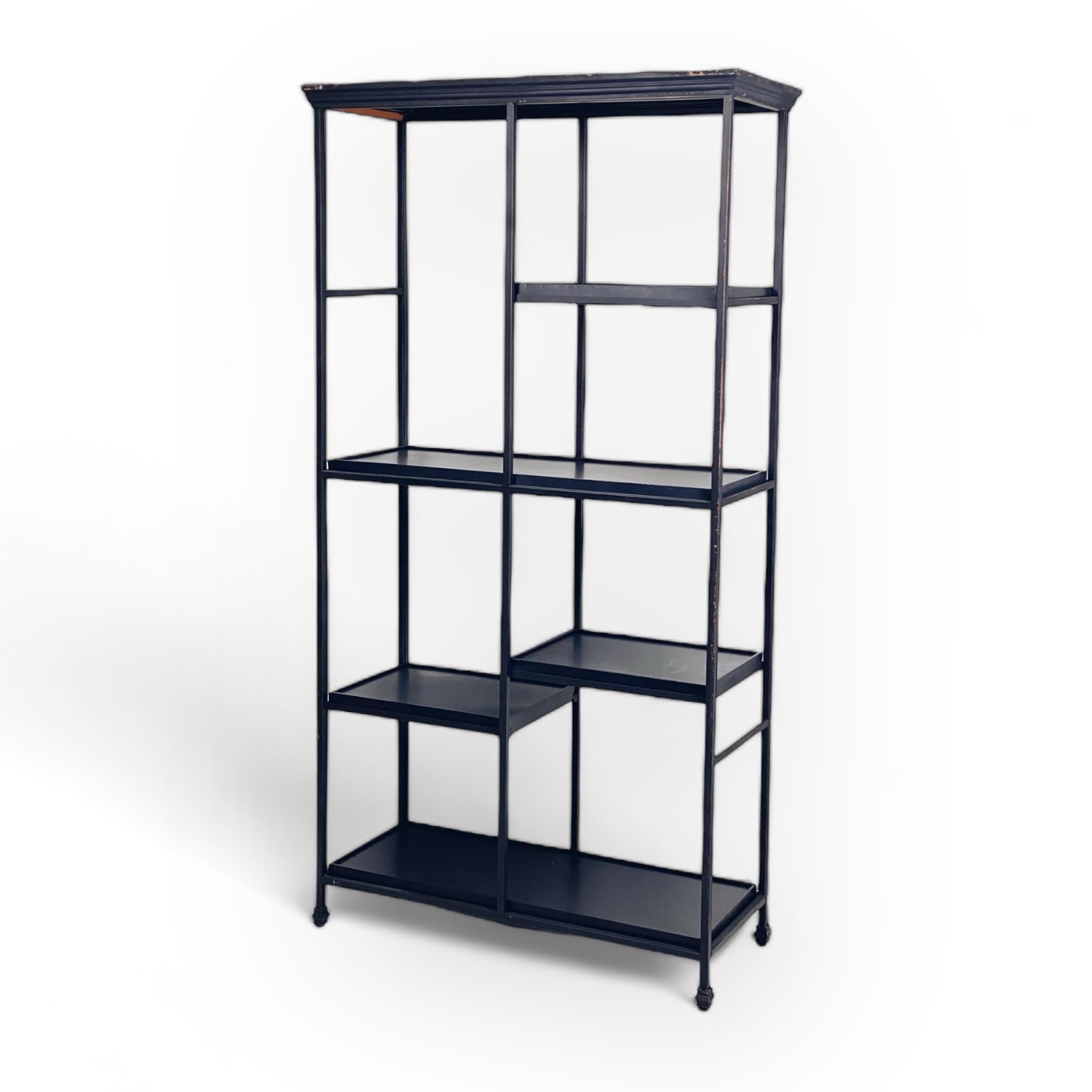 Cтелаж чорний з асиметричними полицями метал SR-087