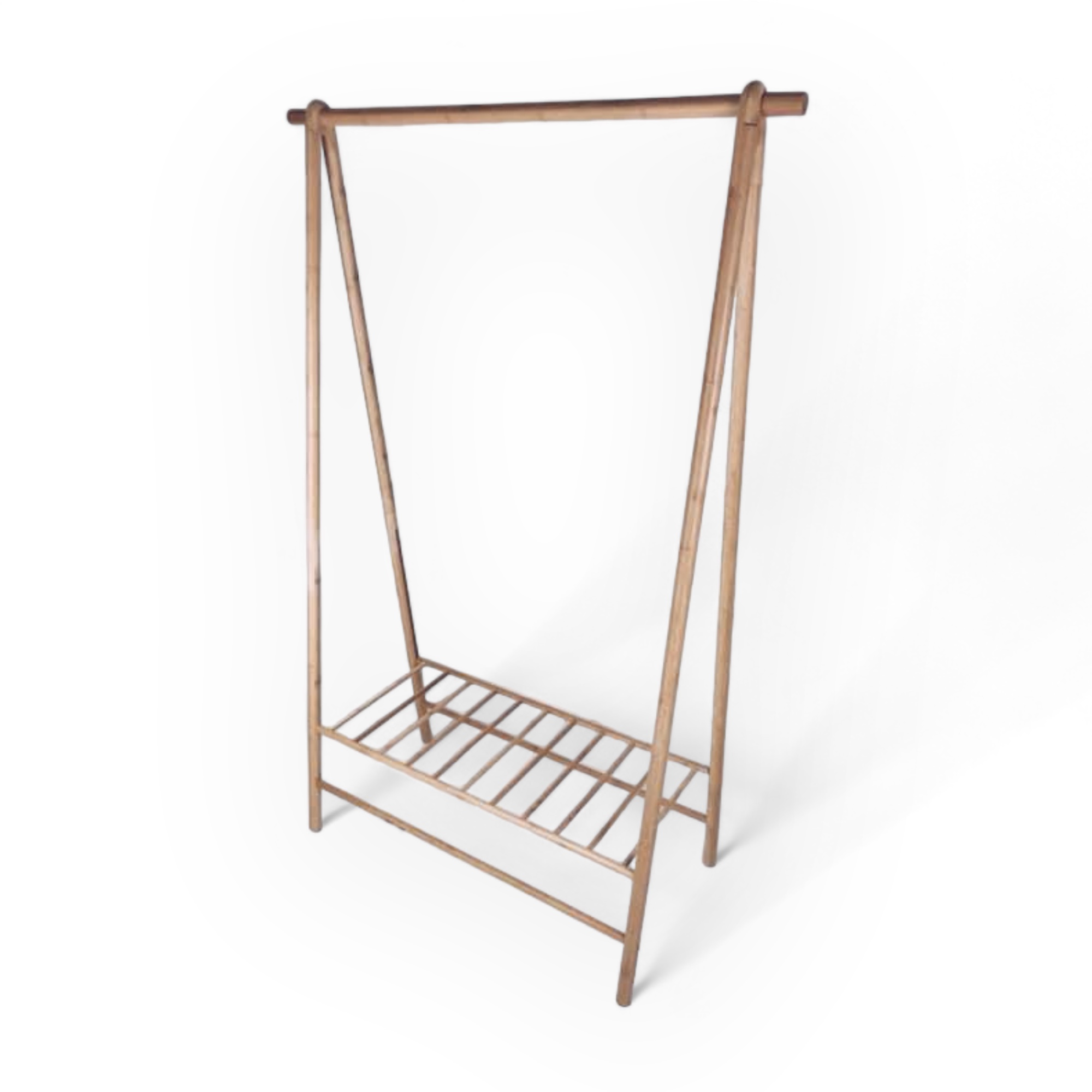 Вішалка-стійка з полицею для взуття бамбук