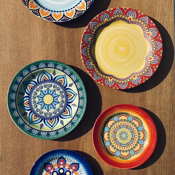 Тарілка кольоровий орнамент 21,5/27 фаянс