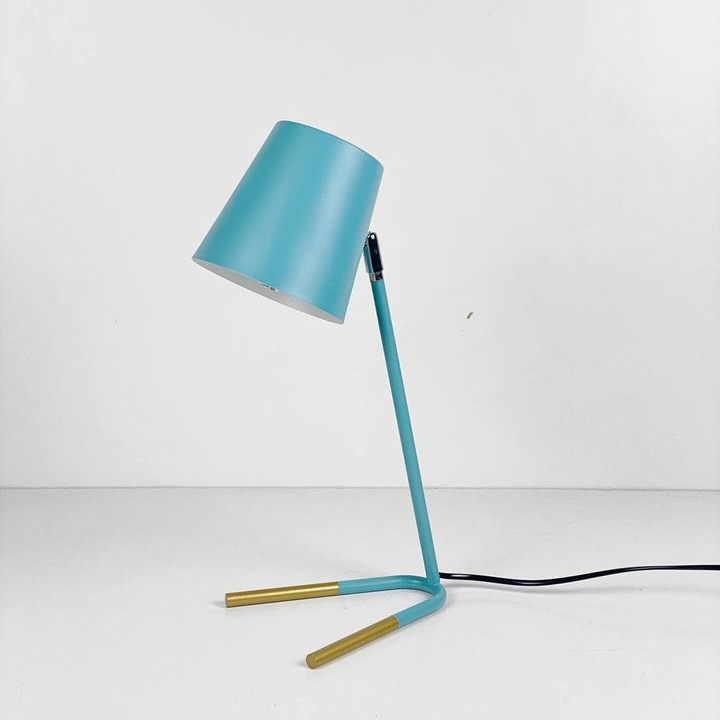 Лампа настільна мала метал блакитний/золото LT-189