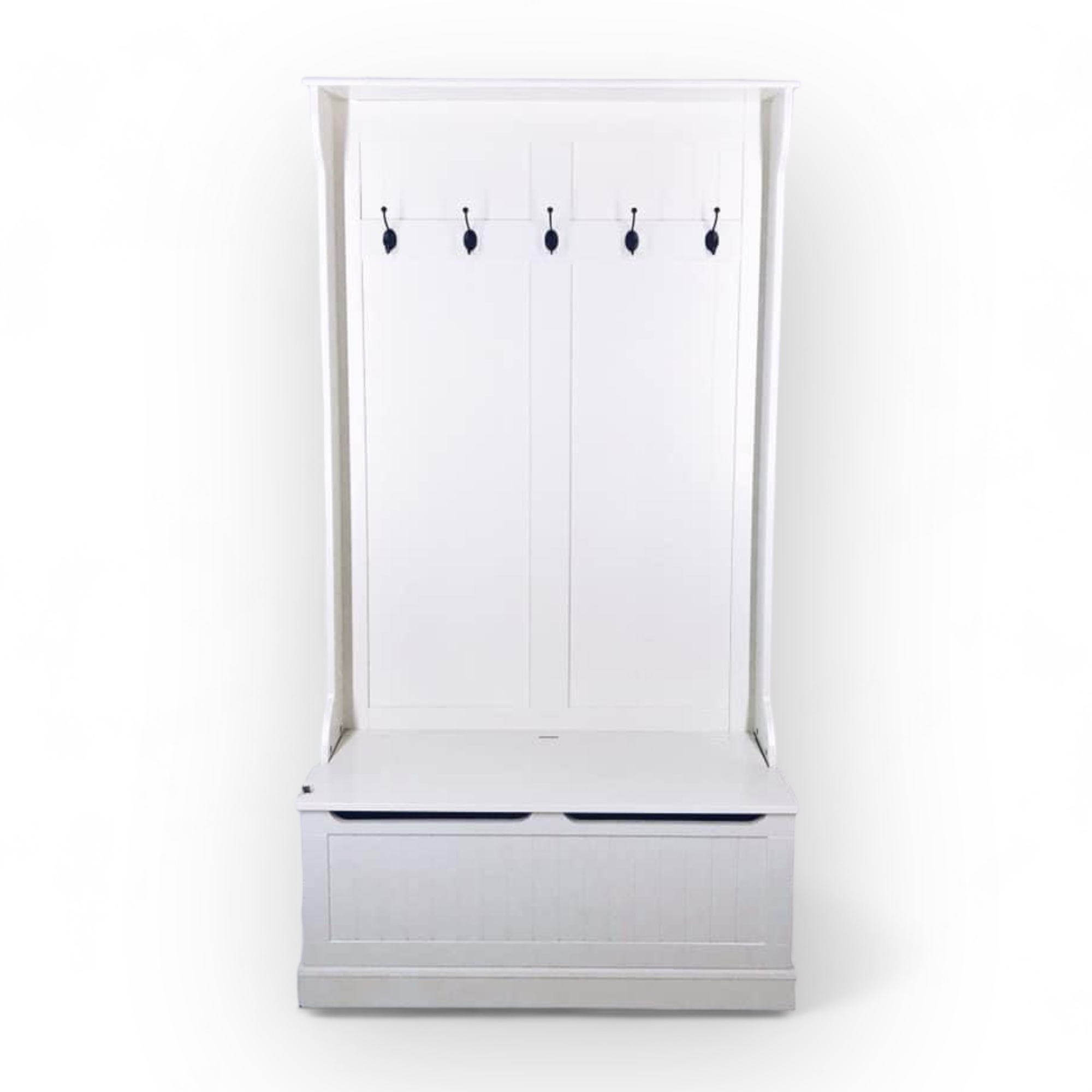 Вішалка для передпокою підлогова з тумбою-сидінням біла