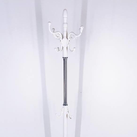 Вішак підлоговий метал білий 4