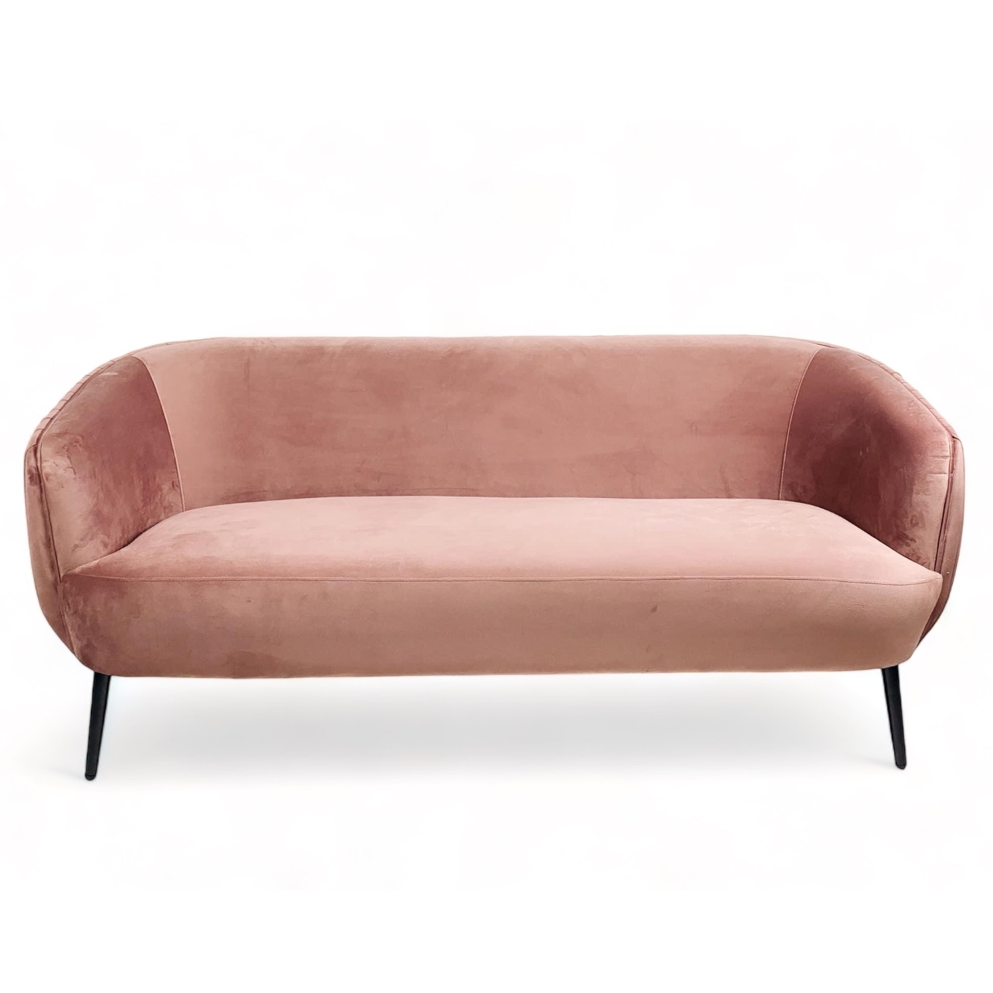 Диван 3-місний з драпірованою спинкою рожевий велюр SF3-023