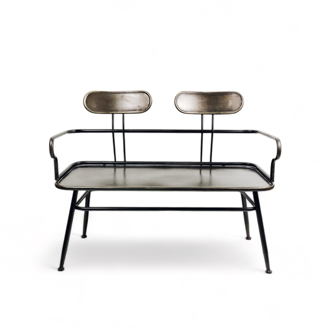 Диванчик/лавка 2-місний лофт метал чорний BH-014