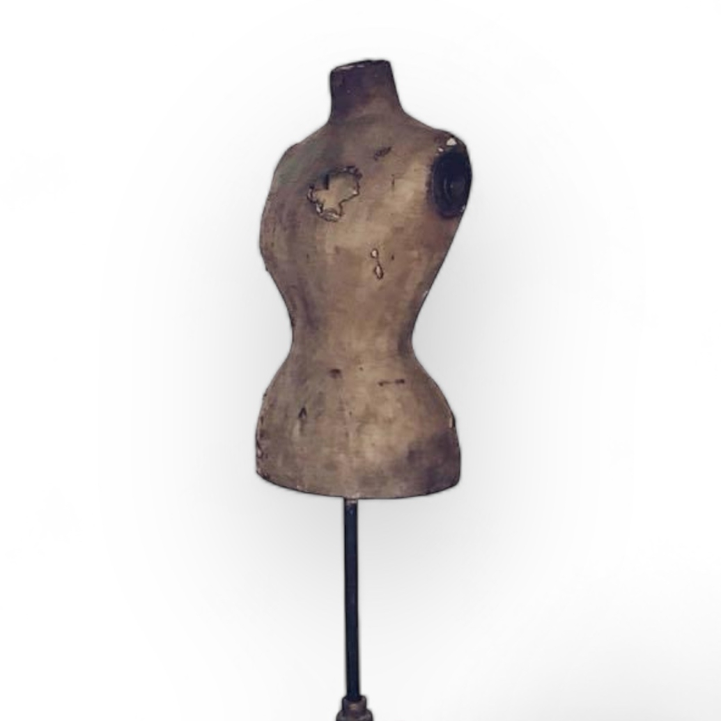Манекен антикварний без реставрації тканина/дерево