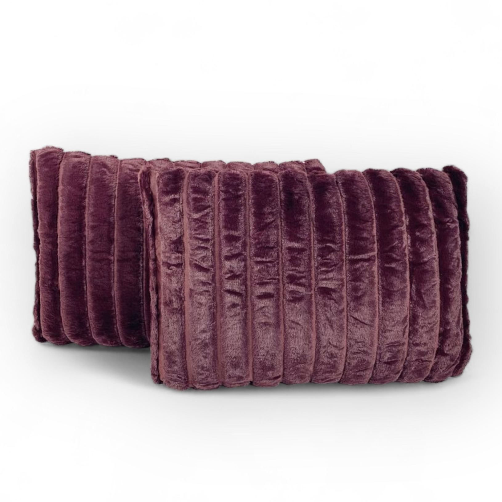 Подушка декоративна прямокутна велюр фактурний баклажан PW-334