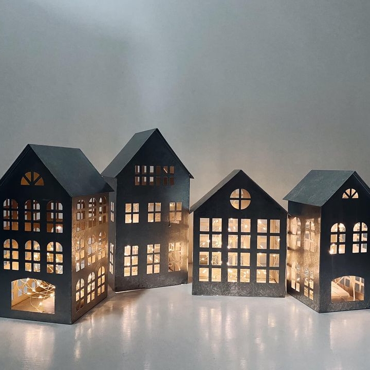 Будинок-ліхтар декоративний метал CL-076