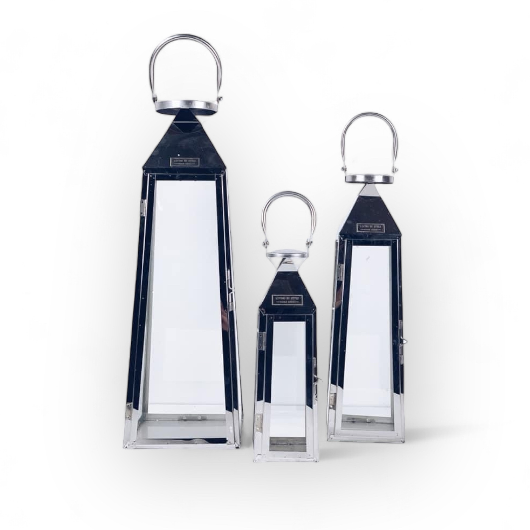 Комплект ліхтарів 3 шт метал хром CL-074