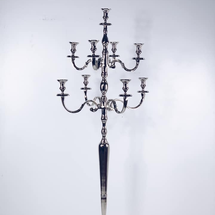 Канделябр на 9 свічок 180 см метал хром CA-108