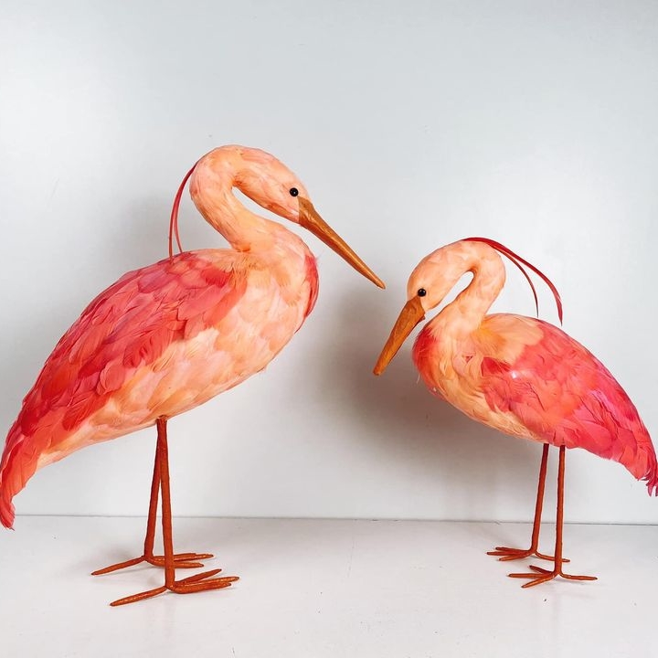 Чапля коралова декоративна муляж пір'я MU-024