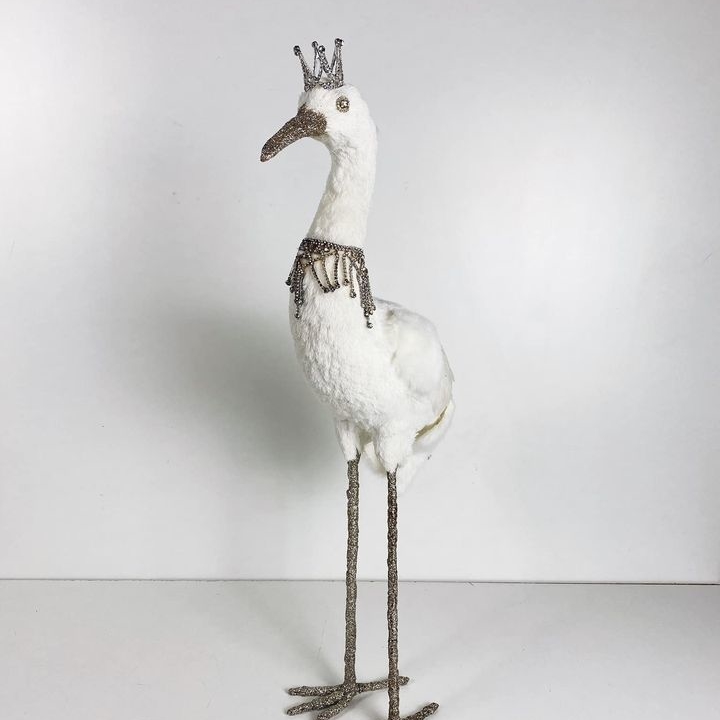 Журавель королівський декоративний білий муляж MU-026