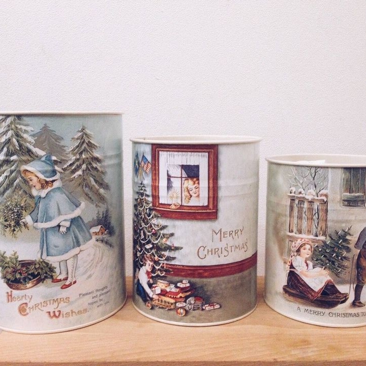 Банка-кашпо різдвяна метал