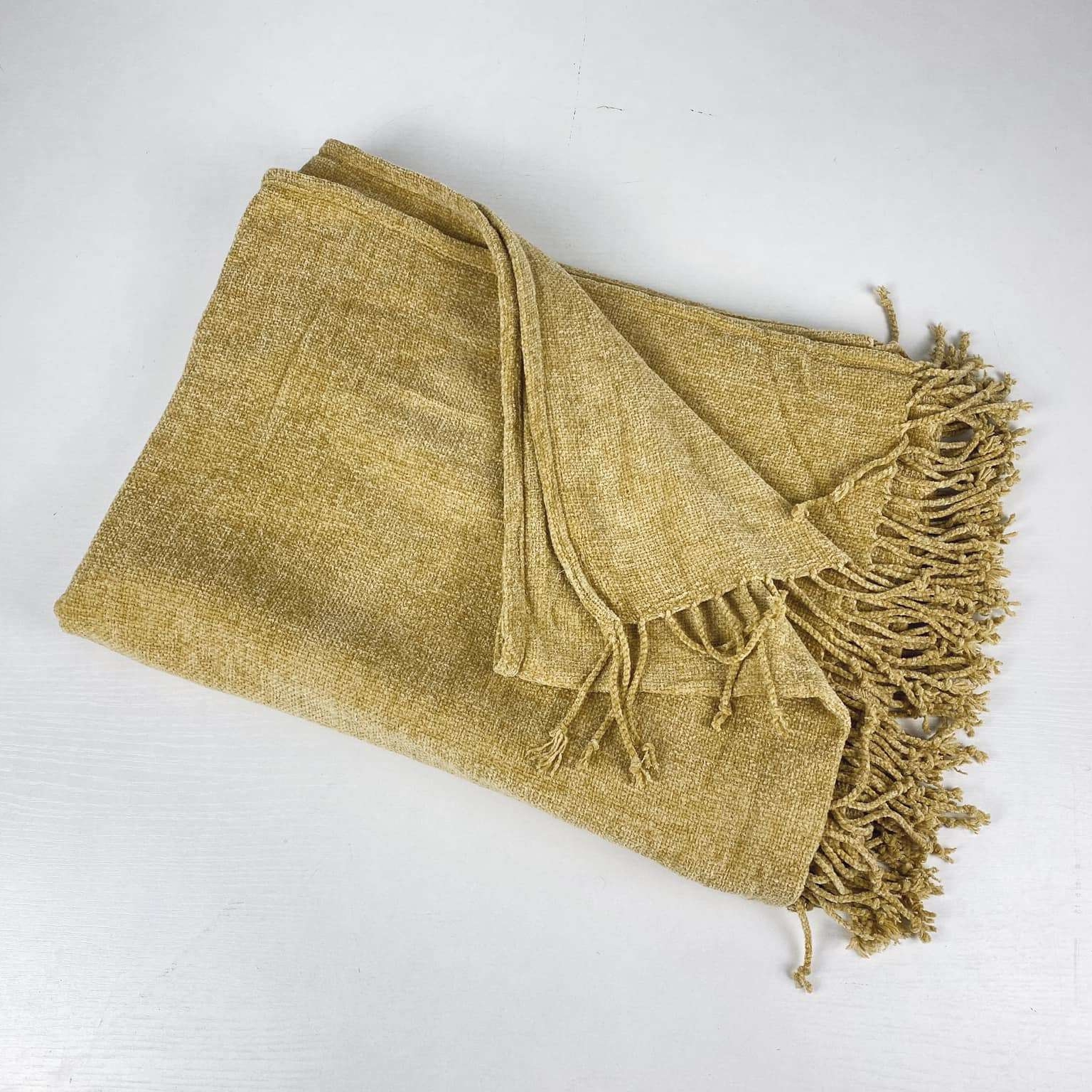 Плед шеніл охра WR-082