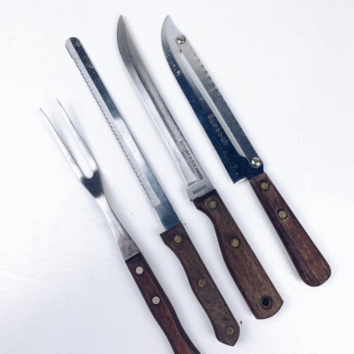 Ножі кухонні метал/дерево KH-086